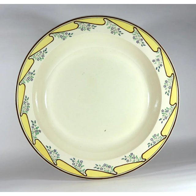 Ceramic Massive English Creamware Pottery Yellow & Botanical Basin, Shorthose & Heath For Sale - Image 7 of 7