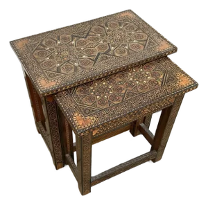 Pair of Vintage Moorish Style Inlaid Nesting Tables