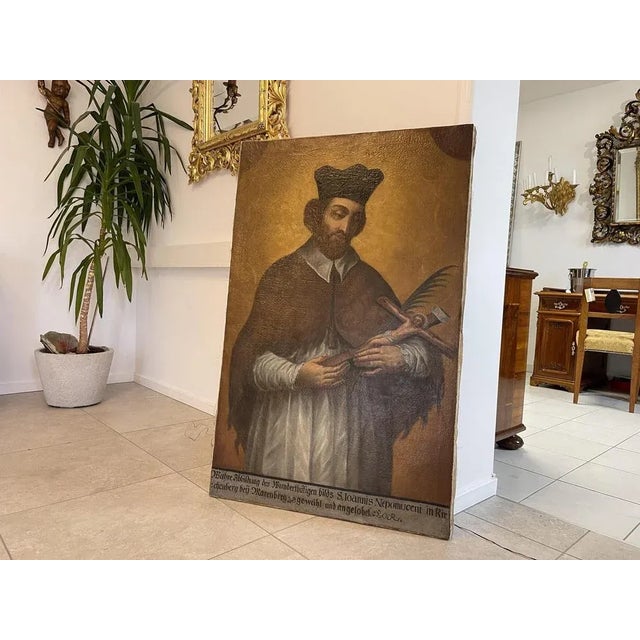 Religious Artist, St. John of Nepomuk, Oil Painting For Sale - Image 9 of 9