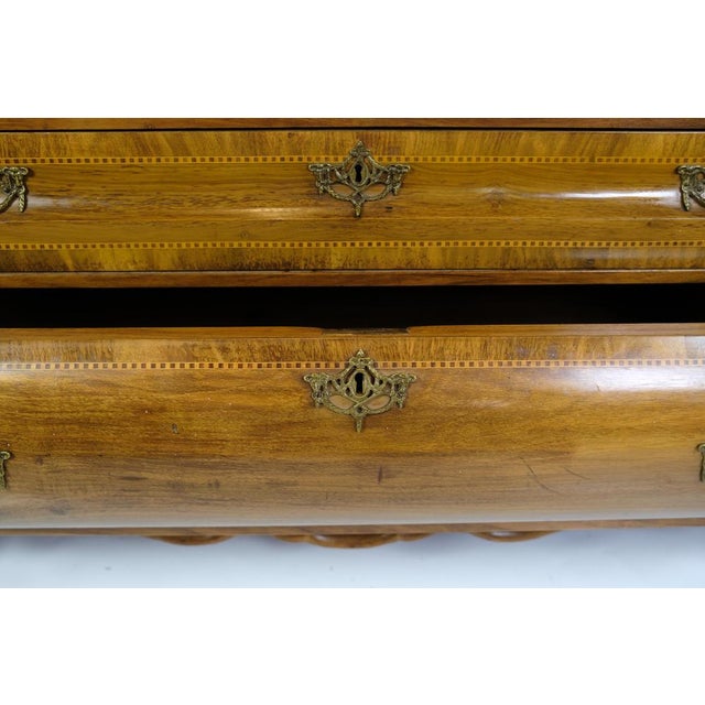 Wood Chatol with Intersia & Four Drawers in Ligth Walnut from Lysberg & Hansen, 1890s For Sale - Image 7 of 18