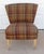 Brown Cocktail Side Chair Mid Century Modern Plaid For Sale - Image 8 of 13