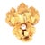 14 Karat Yellow Gold Catleya Pin Brooch With Center Pearl For Sale