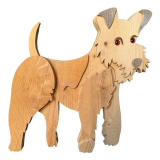 Large Wooden Dog Sculpture from Fausto Sangiovanni, Orvieto, Italy, 1975 For Sale