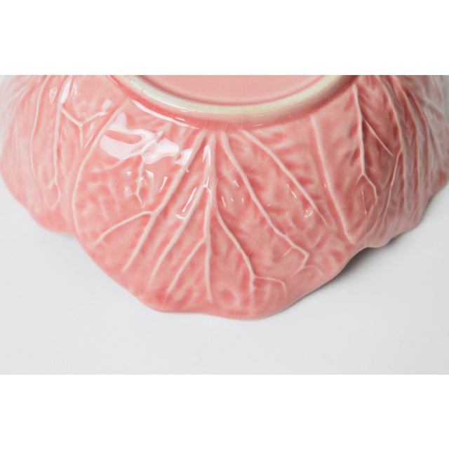 Bordallo Pinheiro Pink Cabbage Leaf Bowl For Sale In Milwaukee - Image 6 of 7