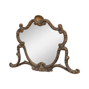 1920s Rococo Gilt Wood Carved Vanity Mirror