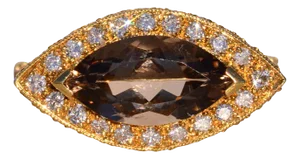 The 41st Avenue: Sophia Signed Smokey Quartz and Diamond Halo Ring East to West