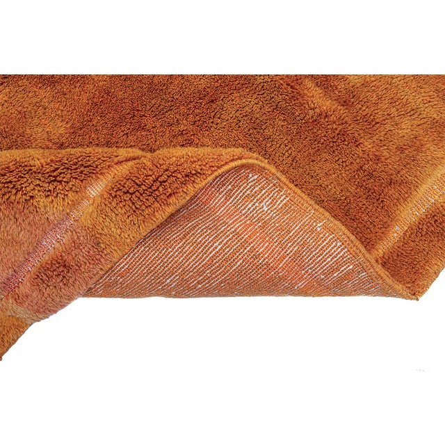 Minimalist Solid Hand-Knotted Moroccan Wool Rug | 10'2" X 7'9" | One of a Kind For Sale - Image 4 of 7
