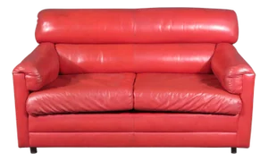 Mid 20th Century Vintage Red Leather Loveseat