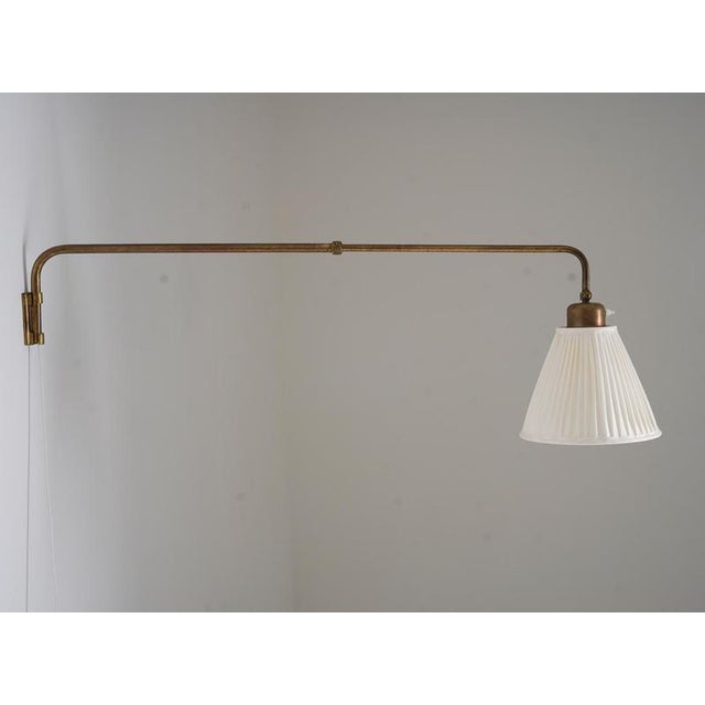 Mid-Century Scandinavian Swivel Arm Wall Lamp, 1940s For Sale - Image 3 of 8