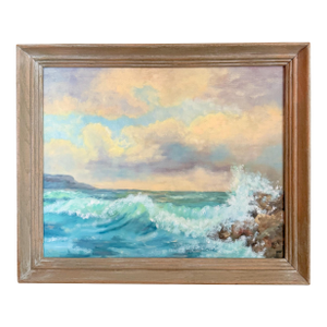 Vintage Original Impressionist Ocean Painting