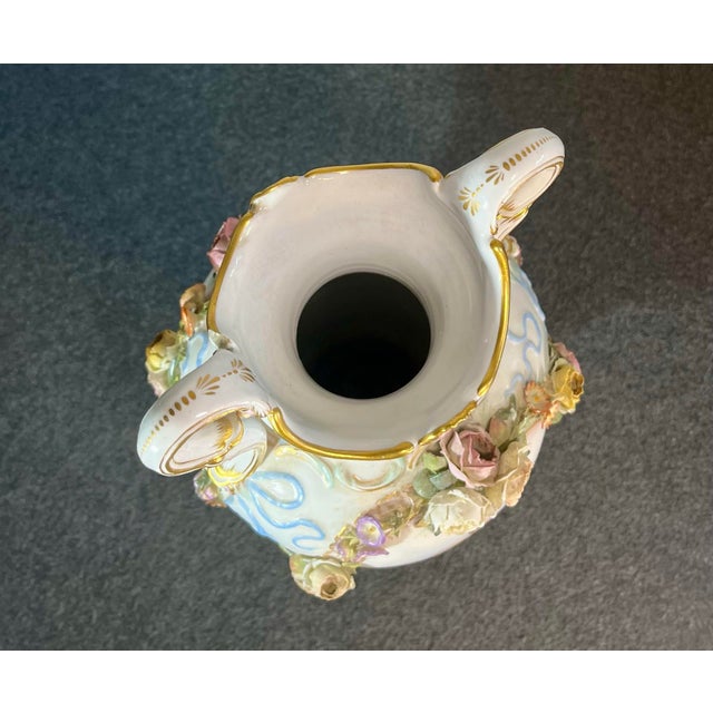 Antique Meissen Decorative Porcelain Handled Vase For Sale - Image 11 of 12