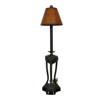 Maitland Smith Bronze Regency Style Rams Head Lamp For Sale