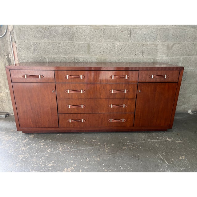 1990s Late 1990s Modern Hollywood Sideboard With Leather Pulls by Ralph Lauren Home Collection For Sale - Image 5 of 18