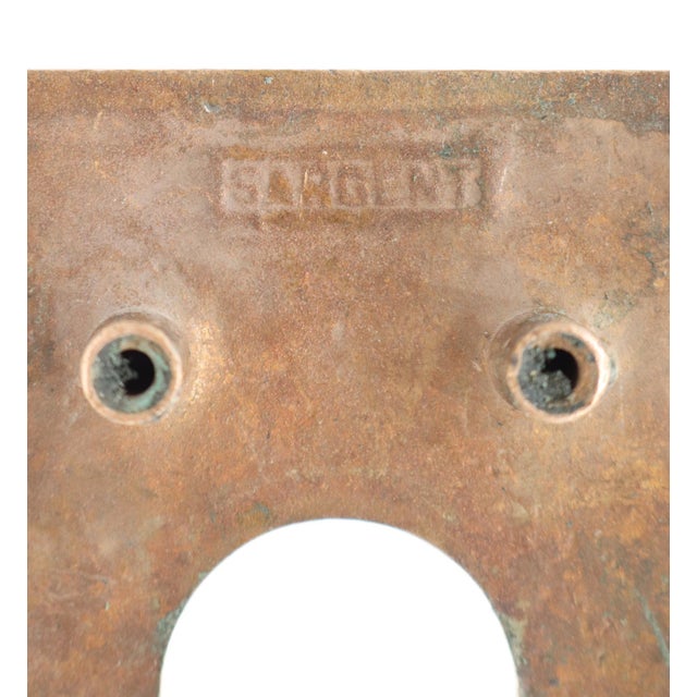 Mid 20th Century Reclaimed Sargent Polished Brass Commercial Door Pull For Sale - Image 5 of 5