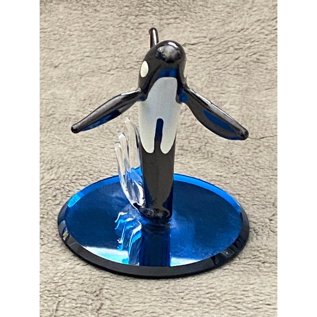 Mid-Century Modern Vintage MCM Glass Baron Hand-Blown Orca Whale Miniature 2.5" Figurine For Sale - Image 3 of 6