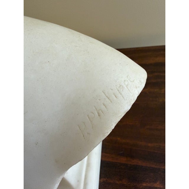 1920s French Art Deco Carrara Marble Bust of Woman by Paul Philippe, Signed For Sale In South Bend - Image 6 of 10