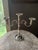 Metal Midcentury Sheffield Silverplate Heavy 3 Arm Candelabra Made in Italy For Sale - Image 7 of 13