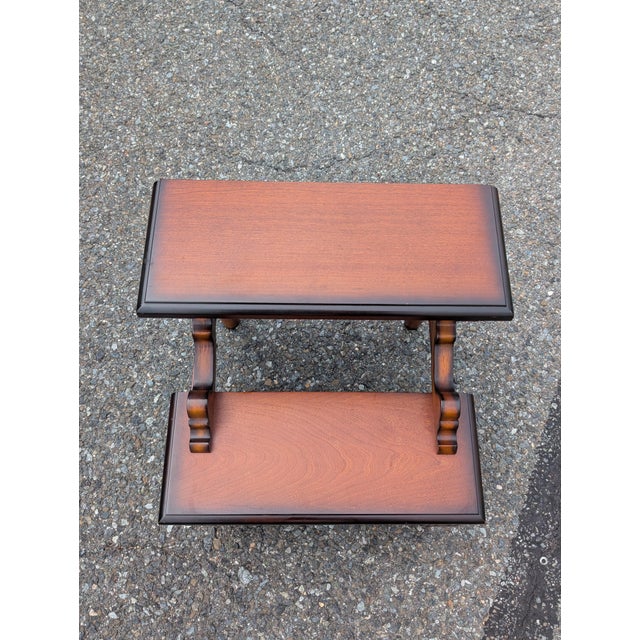 Wood Vintage Traditional Mahogany-Finished Two-Step Library Stool For Sale - Image 7 of 8