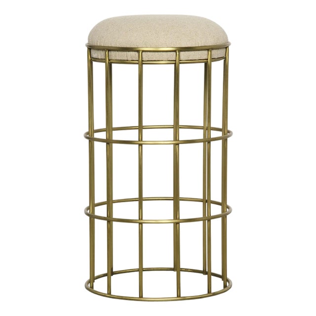 NOIR Ryley Counter Stool, Iron with Brass Finish For Sale