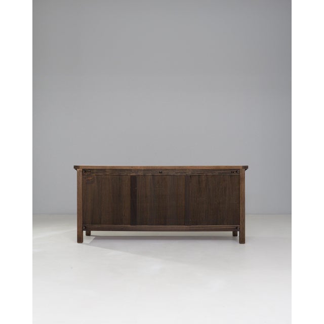 Mid 20th Century French Primitive Oak Buffet With Iron Hardware For Sale - Image 14 of 18