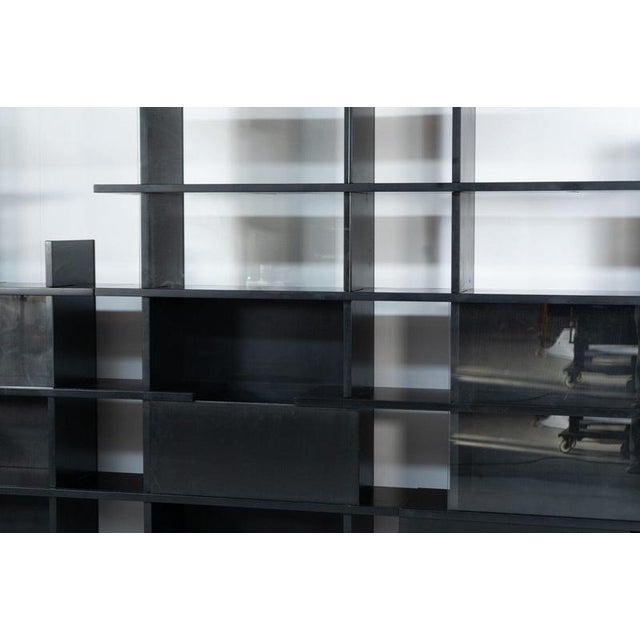 Black Mid-Century Modern Black Bookcase by Eugenio Gerli for Tecno, Italy, 1966 For Sale - Image 8 of 11
