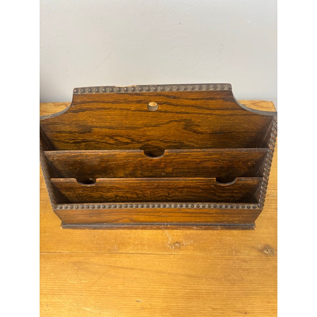 English Antique English Oak Letter Rack For Sale - Image 3 of 8