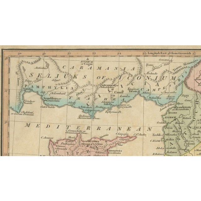 Kingdom of Jerusalem Map with Crusades Holy Land by Wilkinson, 1817 For Sale - Image 11 of 13