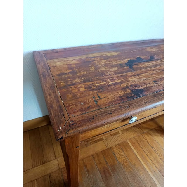 Brown Farmhouse Wooden Desk, 1950s For Sale - Image 8 of 9