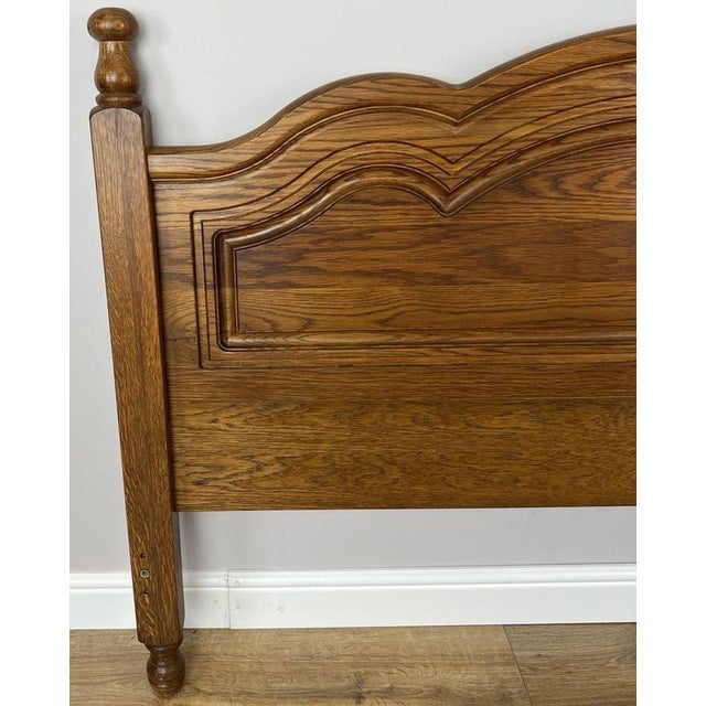 Vintage French Style Oak Headboard For Sale - Image 3 of 9