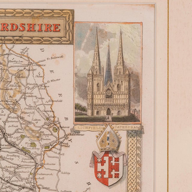 Paper 1850's Antique County Map For Sale - Image 7 of 12