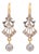 Early 20th Century Pair of Edwardian Old Cut Diamond Two Tone Drop Earrings For Sale