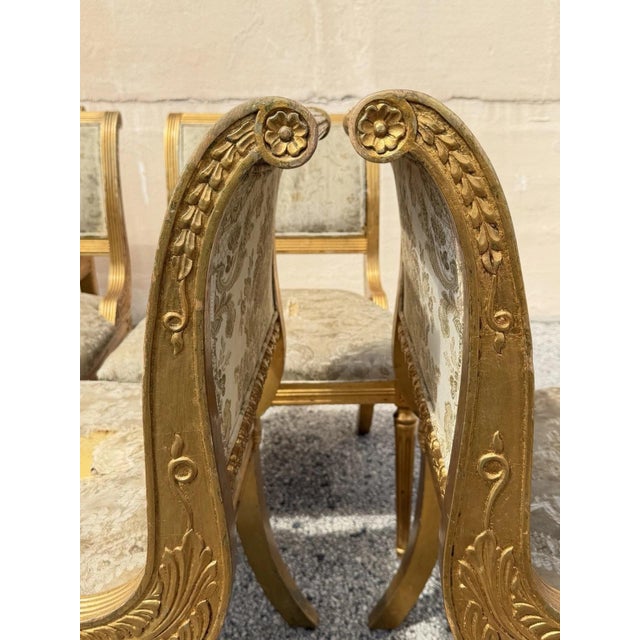 Late 20th Century Neoclassical Regency Style Gold Carved Wood Dining Room Chairs - Set of 10 For Sale In Philadelphia - Image 6 of 18