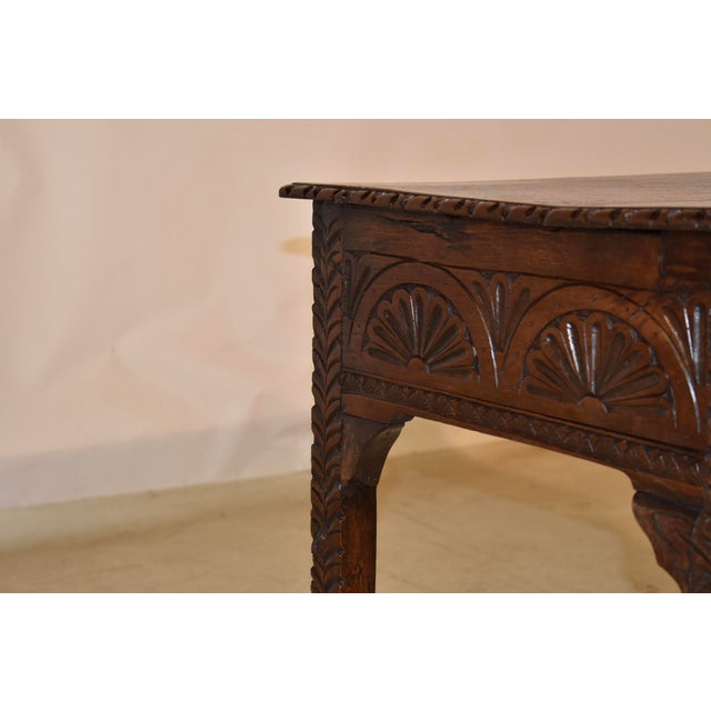 English 18th Century Irish Carved Oak Lowboy For Sale - Image 3 of 8