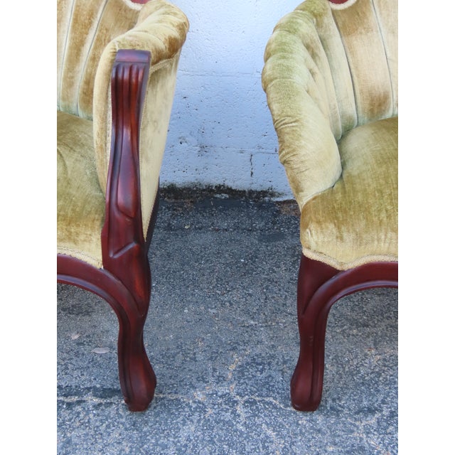 Brown Victorian Style Carved Side Chairs a Pair 6361 For Sale - Image 8 of 14