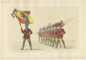 H. Jenny, The Standard-Bearer of Bern Leading a Swiss Infantry Formation, 1855, Print