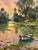 Paper Oil Painting Abandoned Boat on the River Yuriy Suprunchuk For Sale - Image 7 of 11