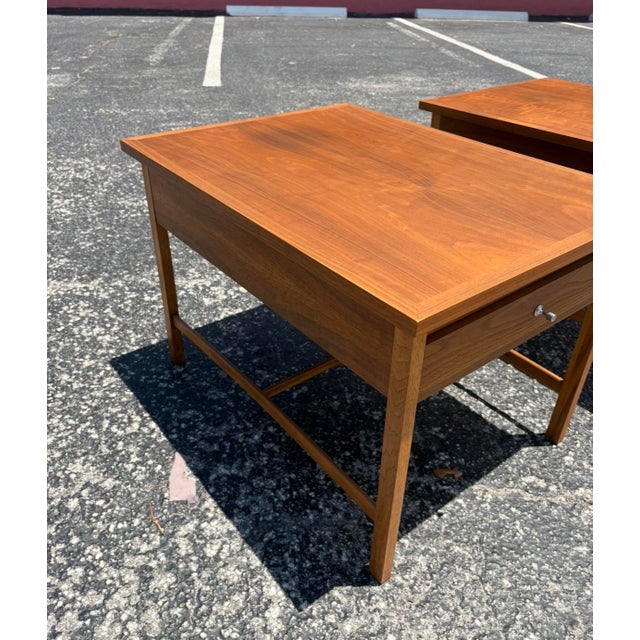 Wood Fully-Refinished Lane Delineator End Tables by Paul McCobb For Sale - Image 7 of 14