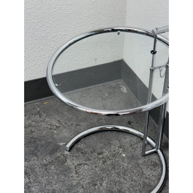 Eileen Gray Alivar Eileen Grey Style Chrome + Glass Side Table For Sale - Image 4 of 12