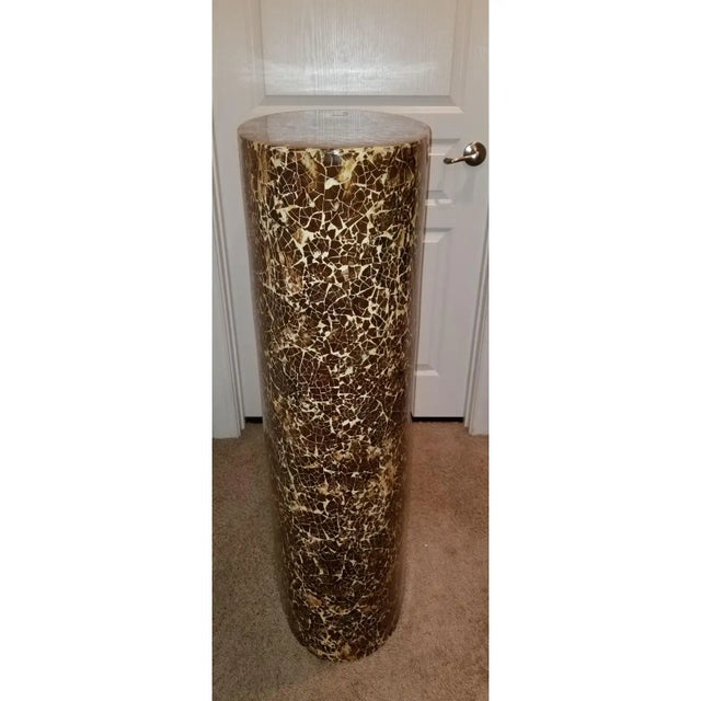 Featured is a vintage Enrique Garcel Lacquered Coconut Shell Pedestal. This is an extremely rare authentic example of...