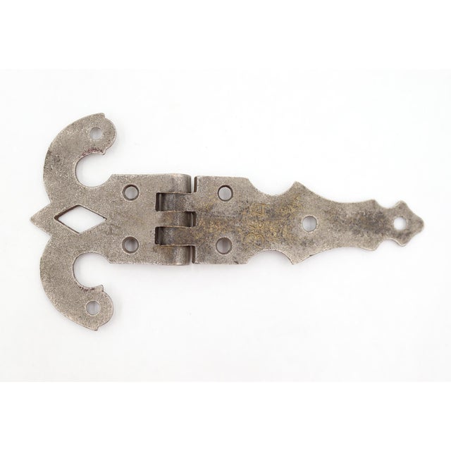 Traditional Vintage 7.5 In. Nickeled Brass Ice Box Hinge For Sale - Image 3 of 4