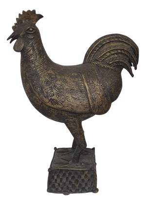 Large Bronze Brass African Benin Rooster