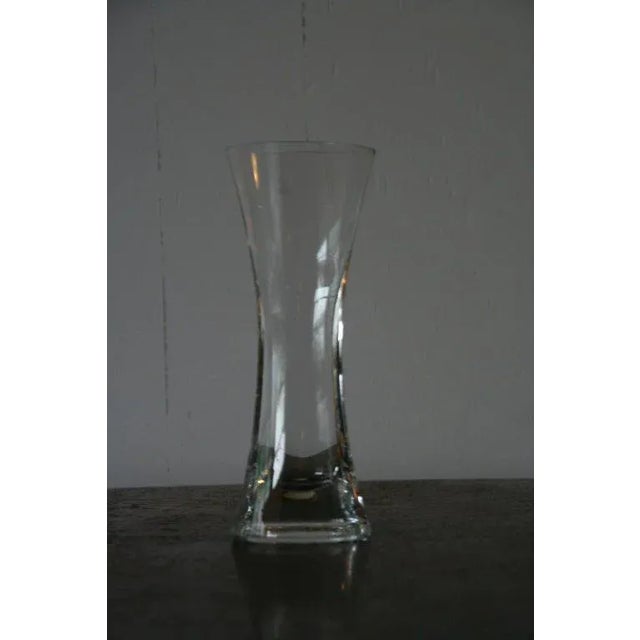 Small French Mid Century Clear Glass Vase For Sale - Image 4 of 10
