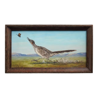 Mid 20th Century Roadrunner Painting For Sale