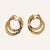 Modern 1990s Tested 18k Yellow Gold Earrings With Yellow and White Diamonds - 2 Pieces For Sale - Image 3 of 4