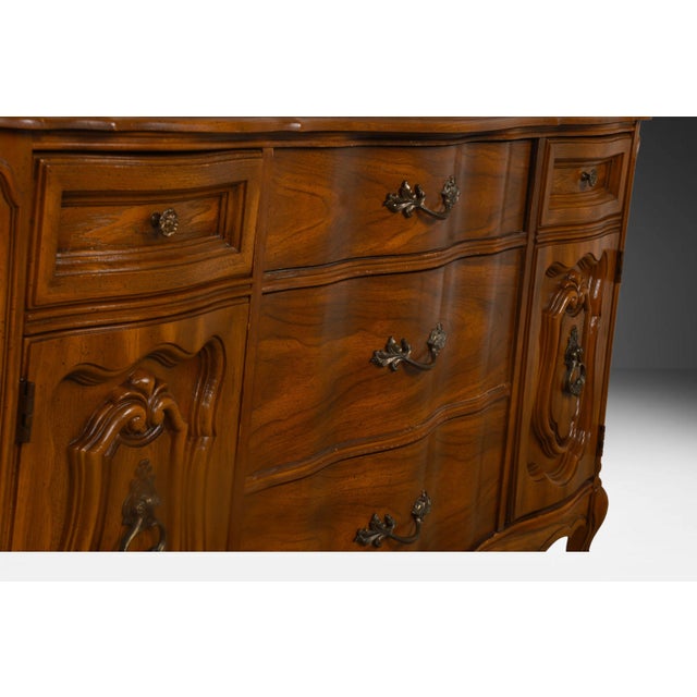 Brown 1960s French Provincial Style Triple Dresser Sideboard Buffet by Bassett For Sale - Image 8 of 12