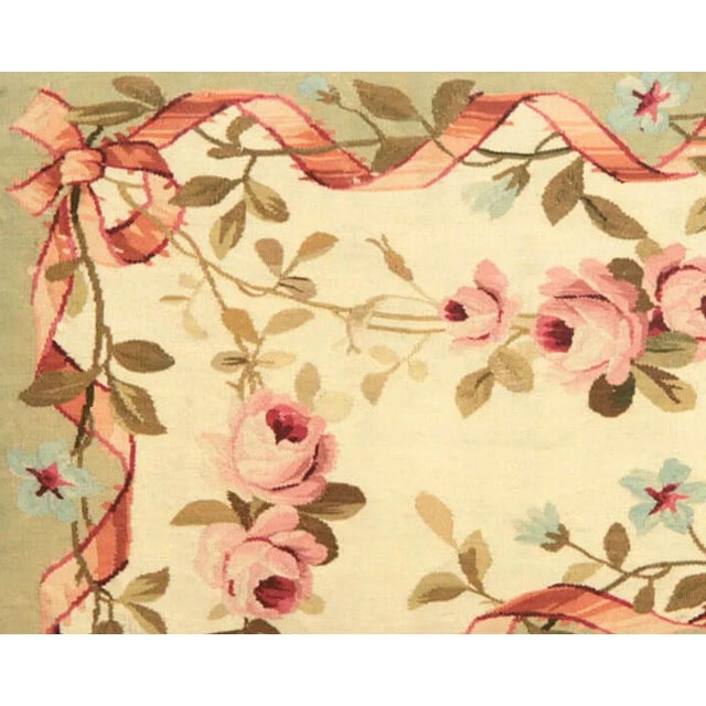 19th Century French Aubusson Pillow. Made by Hand stitching 18th and 19th century French Aubusson fragments on silk fabric...