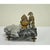 Brown Antique French Empire Figural Bronze & Marble Hunting Dog Desk Double Inkwell For Sale - Image 8 of 11