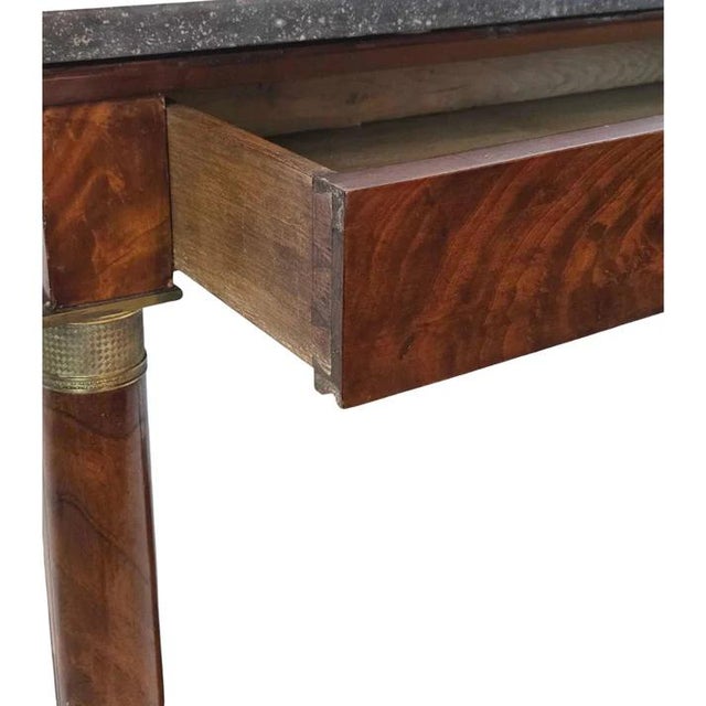 French French Empire Style Marble Top & Mahogany Pier Console For Sale - Image 3 of 3