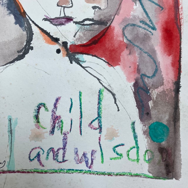 Original approx 10 x 13 painting heightened with pastel signed bottom left Unframed paper size is approximately 13 x 16