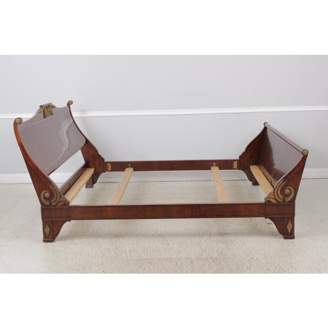 John Widdicomb John Widdicomb Russian Empire King Size Walnut Bed For Sale - Image 4 of 14